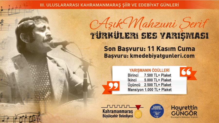 “Âşık Mahzuni Şerif Türküleri” Ses Yarışması’nda Başvurular Başladı