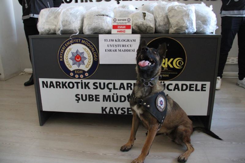 53 kilogram esrar ele geçirildi