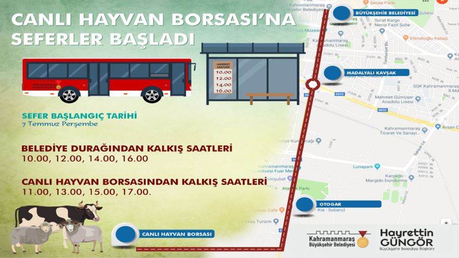Canlı Hayvan Borsası’na Ücretsiz Ring Seferleri Başlıyor 