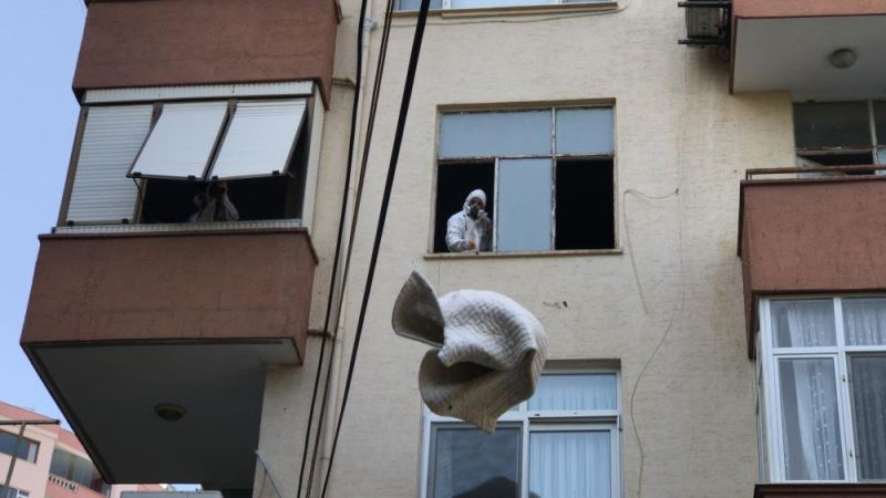 Çöp evde bulunan 5 kedi korumaya alındı