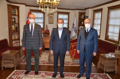 KSÜ Üniversitesi Rektörü Prof. Dr. Niyazi Can, MÜSİAD Kahramanmaraş Şubesi Başkanı Kervancıoğlu