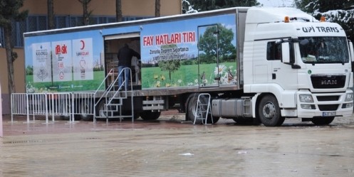 Öğrencilere uygulamalı deprem tatbikatı