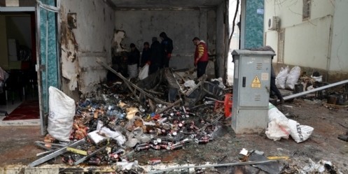 Elbistan`da işyeri yangını
