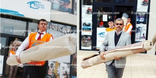 Çadır kentteki 250 aileye halı dağıtıldı 