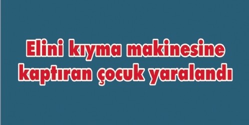 Elini kıyma makinesine kaptıran çocuk yaralandı 