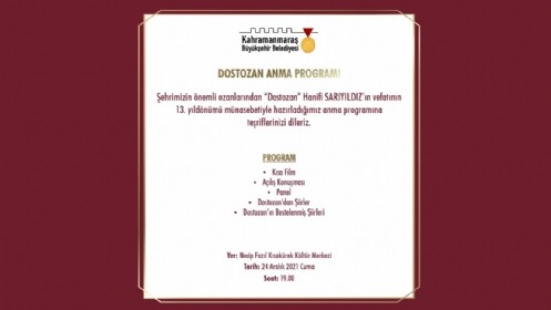 Büyükşehir`den ``Dostozan`` Anma Programı