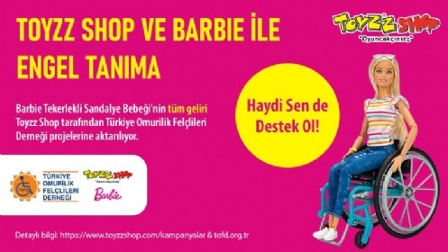 Toyzz Shop, Barbie Tekerlekli Sandalye Bebeği`nin Tüm Geliriyle Tofd`ye Destek Olacak