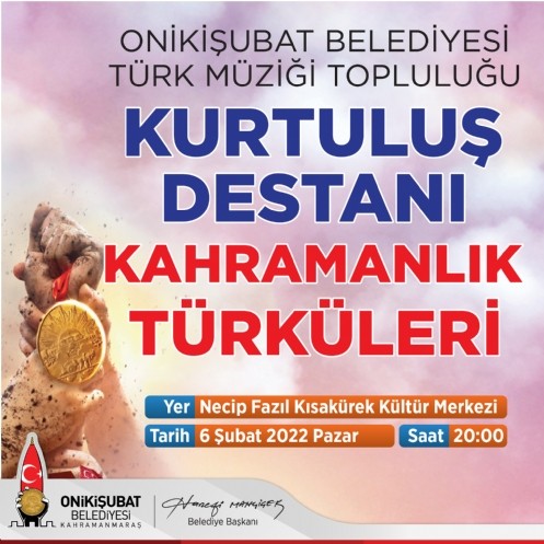 Onikişubat Belediyesi Türk Müziği Topluluğu Konserine Davet