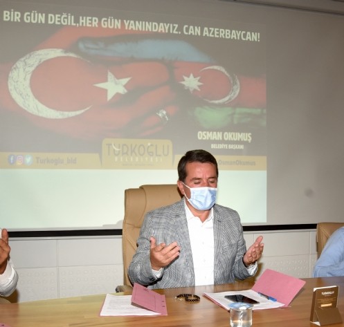 Türkoğlu Belediyesi, Ekim Ayı Meclis Toplantısında Azerbaycan Şehitleri ve Tüm Şehitler İçin Dualar Edildi. Ermenistan İse Kınandı.